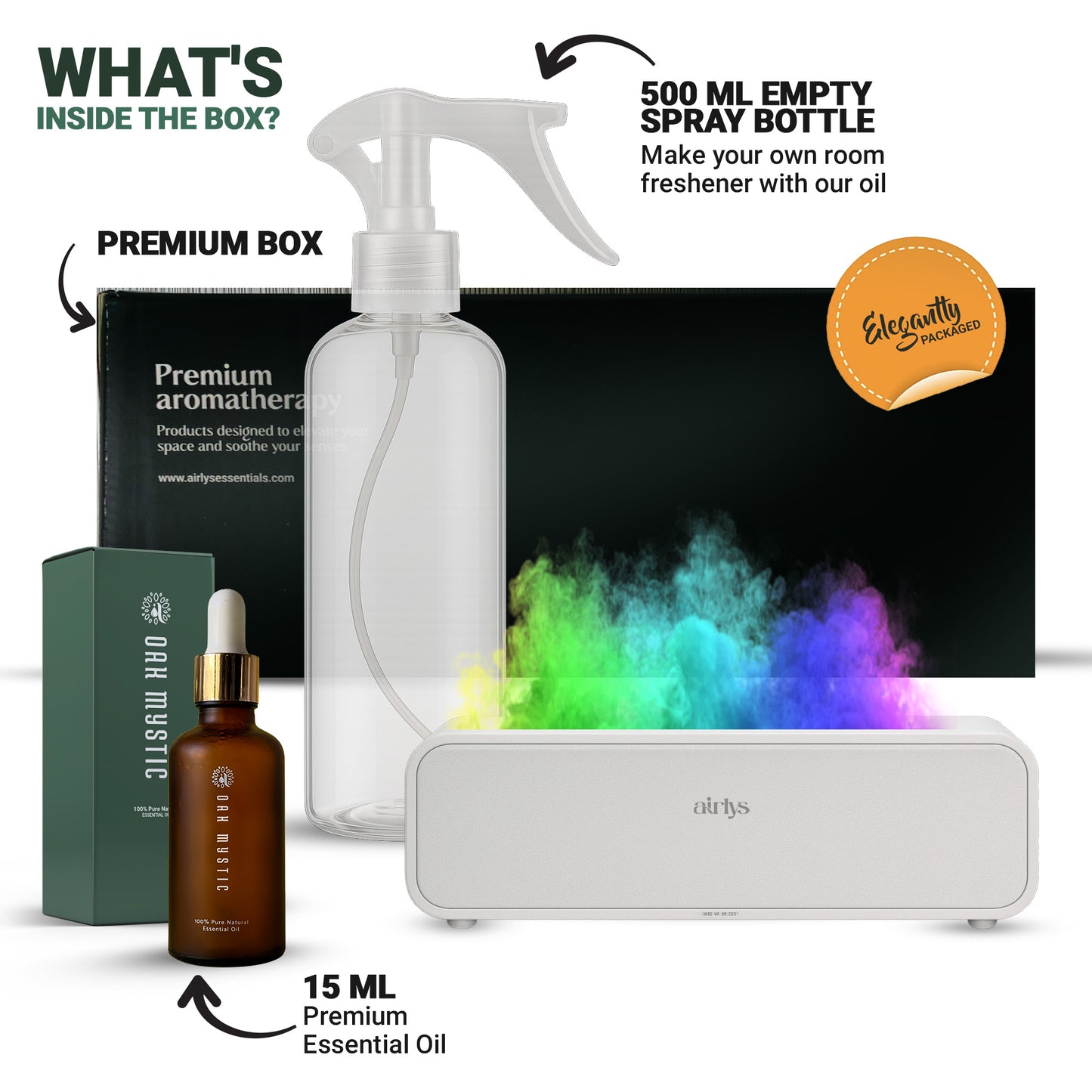 Dynamic Flame Aroma Humidifier with LED Light(15ML)