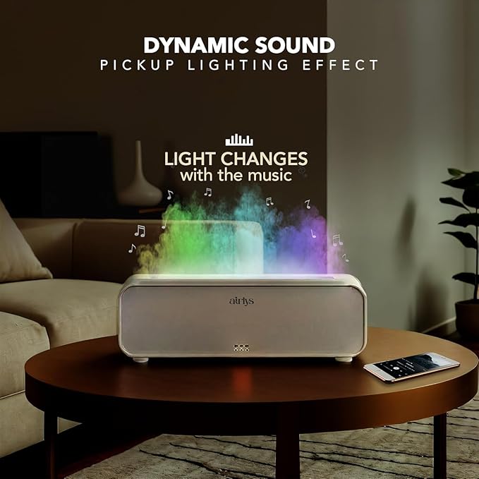 Airlys Dynamic Aroma Humidifier Diffuser, LED Light - Cool Mist Small Quiet Air Humidifier Ultrasonic Cool Mist Maker for Home, Office, Spa and Yoga, Whisper-Quiet Operation (White)