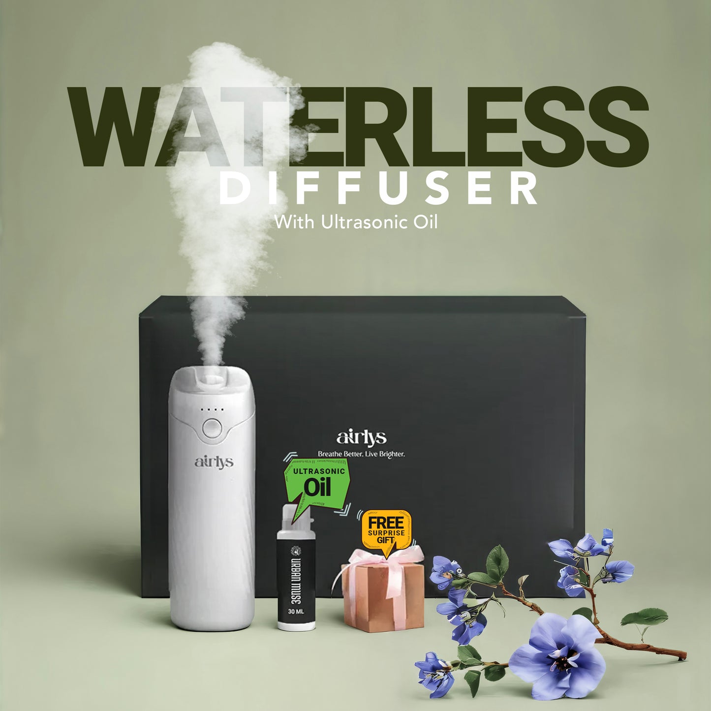 Tower white diffuser With 120ML Ultrasonic Oil