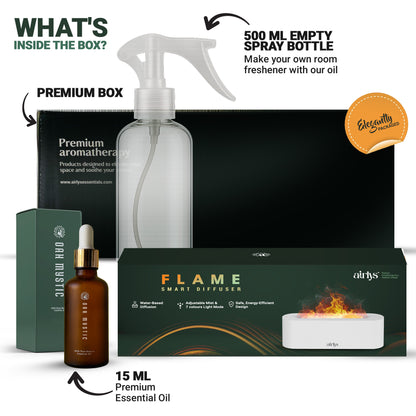 Flame Humidifier Diffuser With 15ML Oil