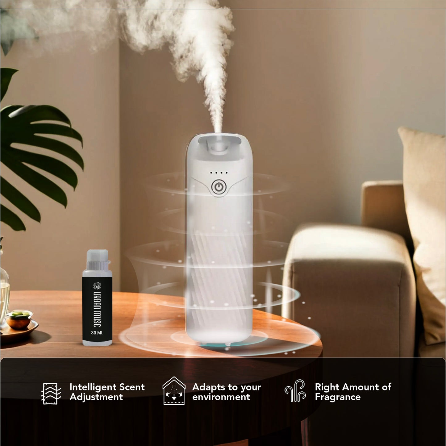 Tower white diffuser With 120ML Ultrasonic Oil