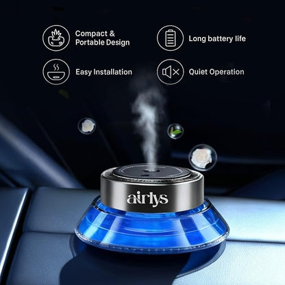 Smart Car Aroma Diffuser – AI Ultrasonic Waterless Essential Oil Diffuser with Nano Atomization, LED Ambience, and Odor Removal