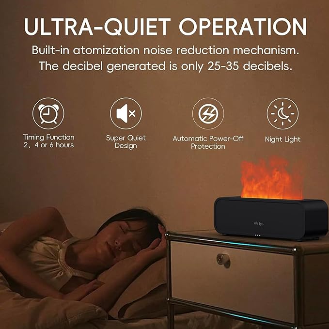 Aroma Dynamic Diffuser with 15 ml Premium Essential Oil. 250ml Tank with Music Sync Flame Light, Aromatherapy Humidifier, Remote Control, 7 Color LED, Ultra Quiet, Timer, USB-C Powered